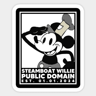 Steamboat Willie. Public Domain Est. 01.01.2024 - 2 Sticker